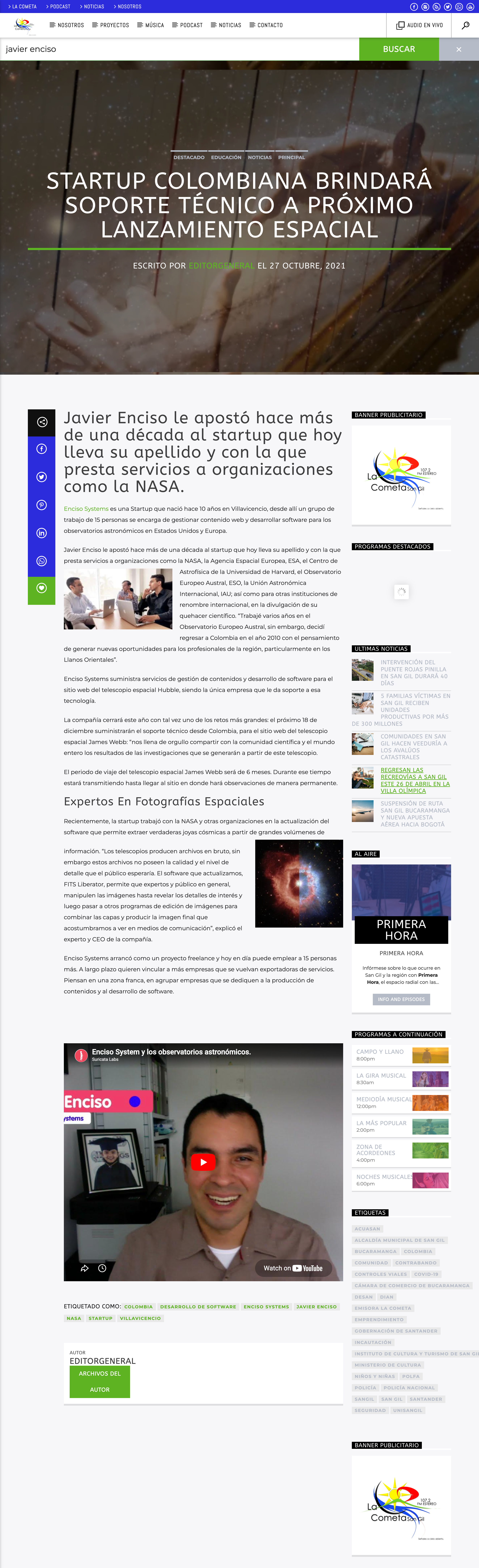 La Cometa Radio – Colombian Startup to Support Next Satellite Launch
