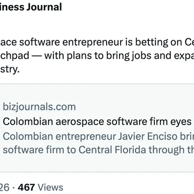 Orlando Business Journal Post on Colombian Aerospace Firm