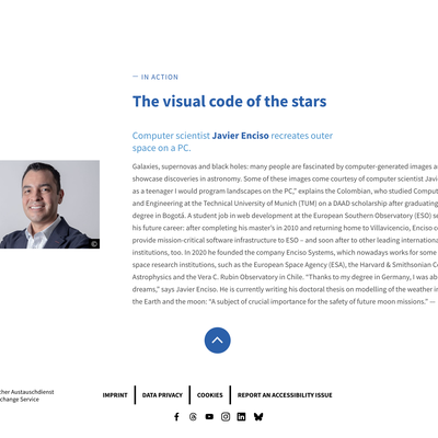 DAAD Article on Computer Scientist Javier Enciso