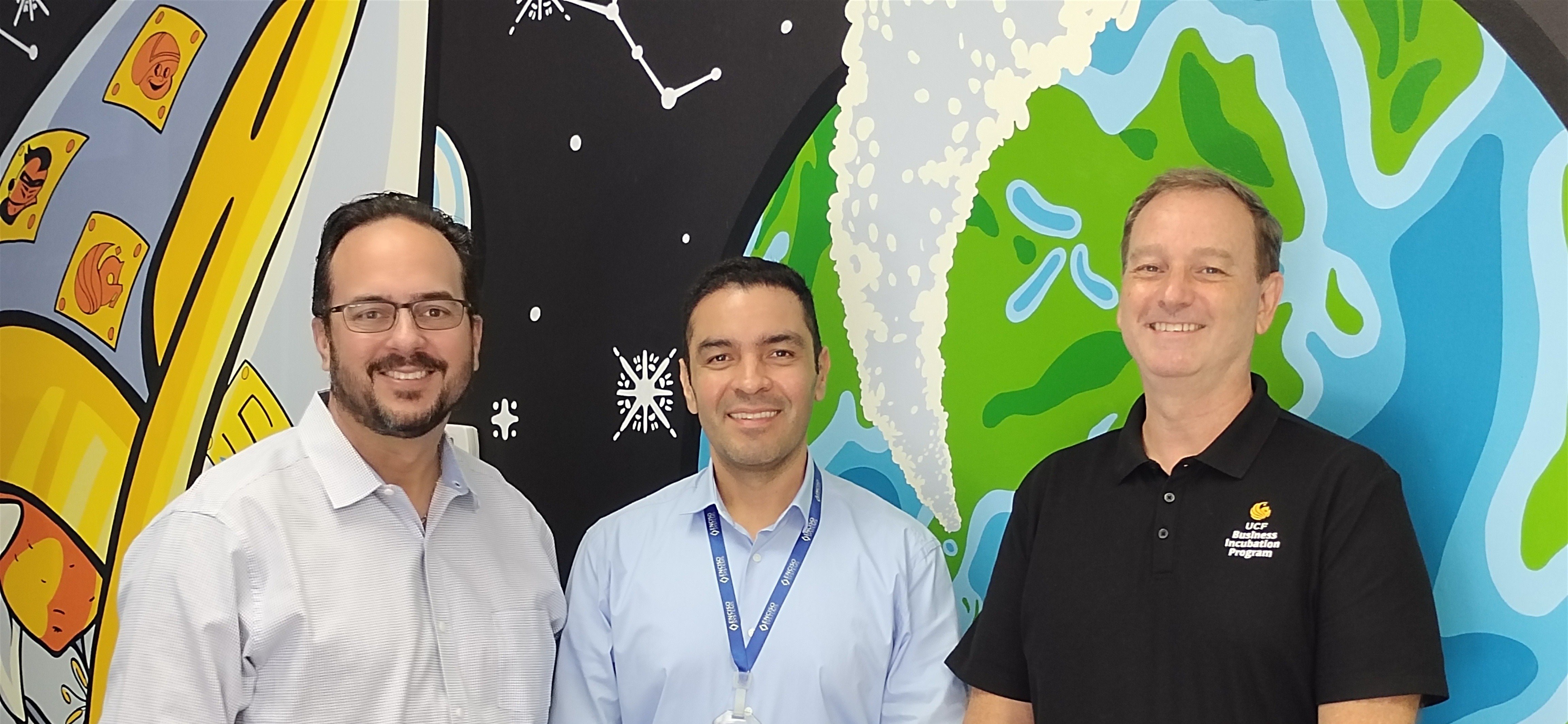 Rafael Caamano, Javier Enciso and Brian Bedrick at UCF BIP Soft Landing Program kickoff meeting.
