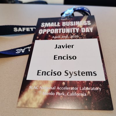 Javier Enciso's Badge at SLAC Small Business Opportunity Day 2026